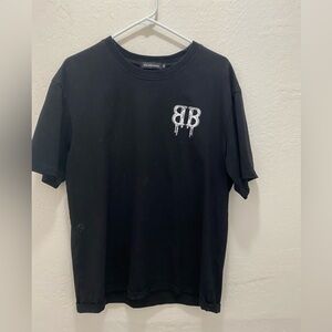 Balenciaga Black Tee with Logo Accent